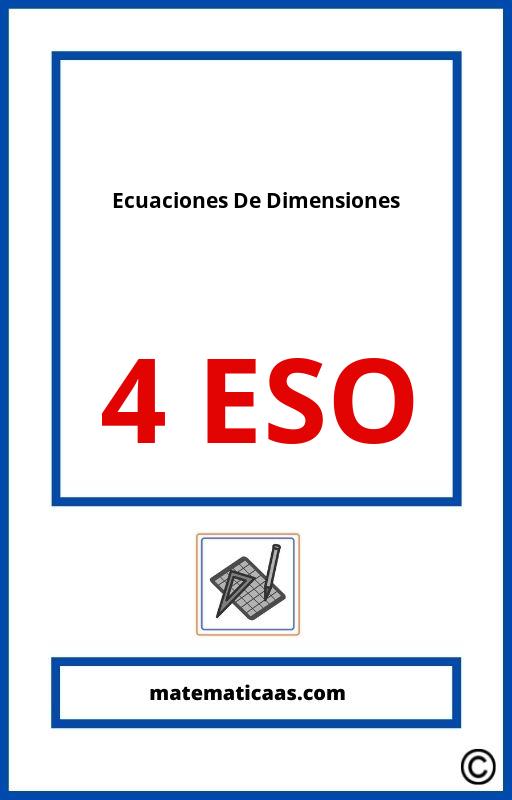 Ecuaciones De Dimensiones Ejercicios Resueltos 4 Eso