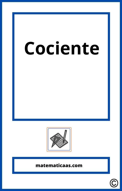 Que Es Cociente